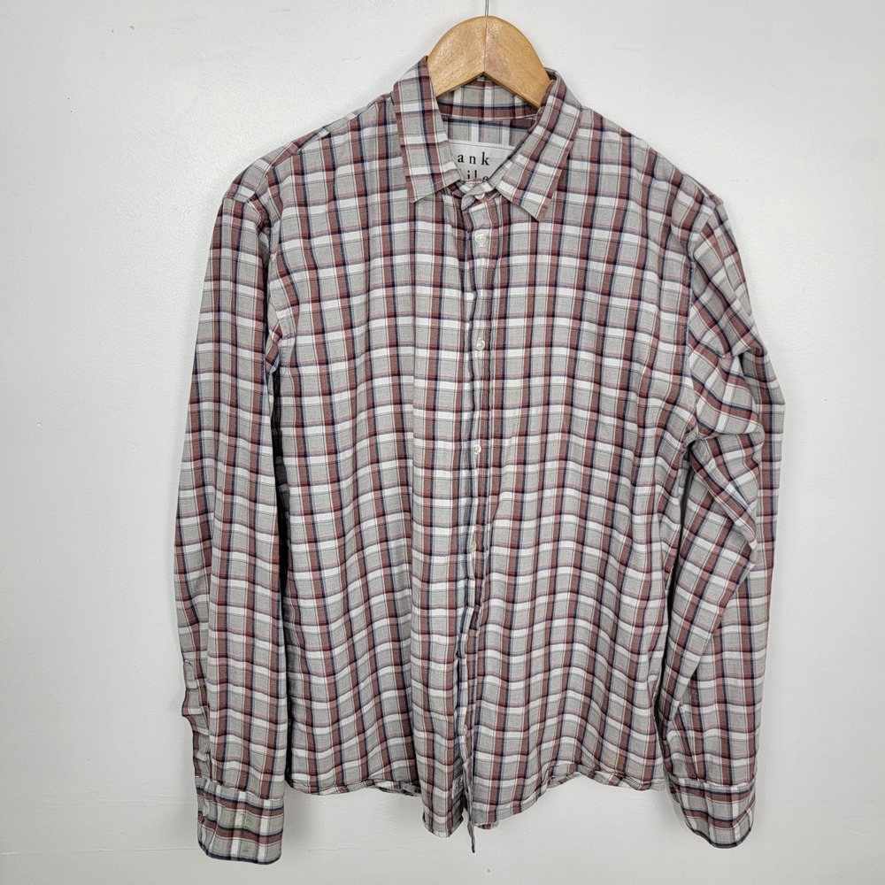 Frank & Eileen Paul Shirt Men's M Cotton Plaid Button Front‎ Shirt Casual READ!